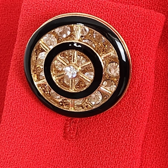 Gianni Bini Red V-Neck Pockets Tab Short Sleeve Jumpsuit Size 12 - Picture 4 of 8